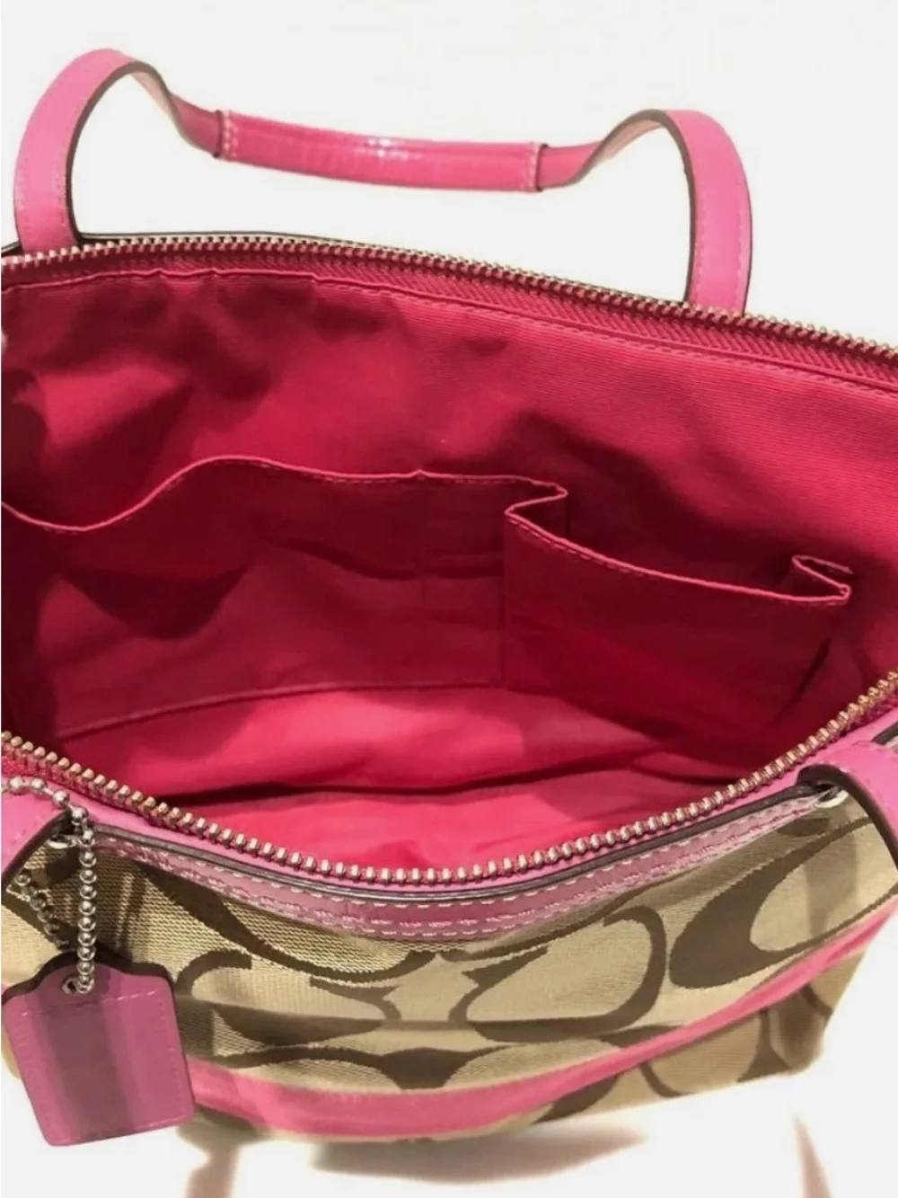 Coach Signature Stripe Tote Bag: Coach tag, coach bag/duster, everything! NWOT - Picture 3 of 6